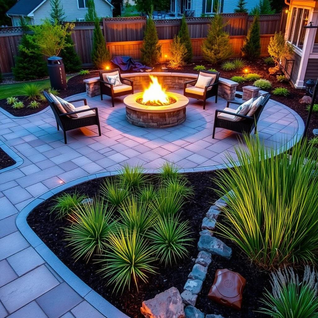 Paver patio + fire pit · Bellevue